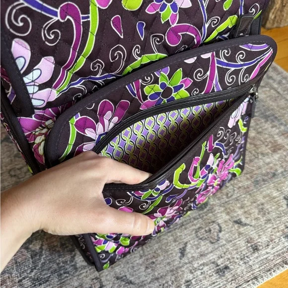 Vera Bradley Retired "Purple Punch" Purple Floral Suitcase - Purple, Brown - Picture 2 of 16